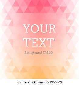 Abstract background with triangles. Pastel colors. Glass background.
