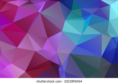 Abstract background of triangles. Pink, blue, lilac, light bright multicolor background