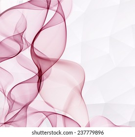 Abstract background with triangles and pink waves 