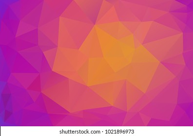 Abstract background of triangles. Pink, yellow bright multicolor background