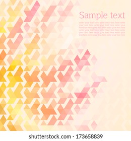 abstract background of the triangles. pink, yellow color. space for text. light background