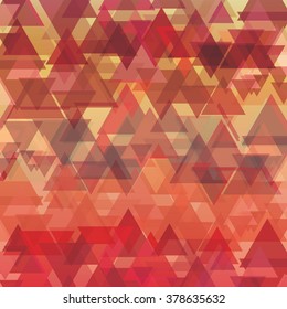 Abstract background with triangles. Red and orange with transparency. ESP 10