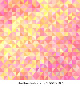 Abstract background from triangles in shades of pink and yellow