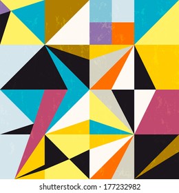 abstract background, with triangles and squares, grungy