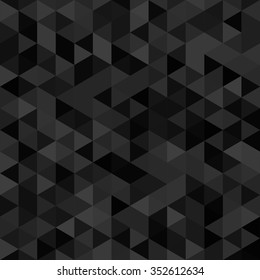 abstract background of triangles -vector illustration. The black background of the hexagon.