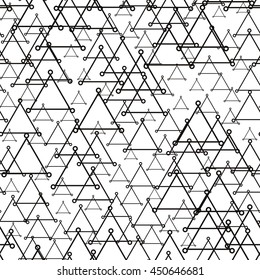 Abstract background with triangles. Vector illustration. Black and white abstract texture. Modern pattern.