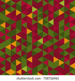 abstract background of triangles -vector illustration. Christmas background. The color palette of Christmas colors