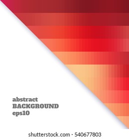 Abstract background of triangles in warm colors. White empty space.