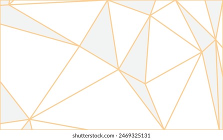 Abstract background of triangles. White with golden lines, vector illustration.