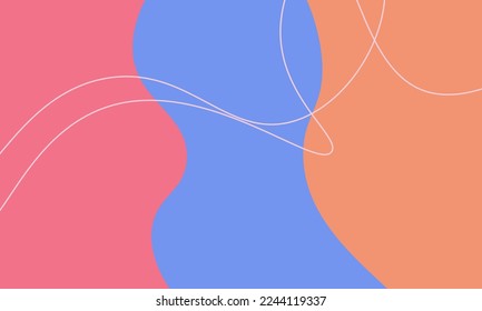 abstract background tricolor pink, blue, orange. Template design for banner, poster, card, social media
