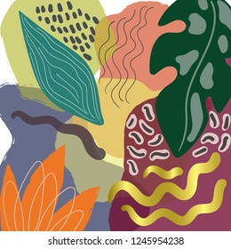 Abstract background of tropical plants.