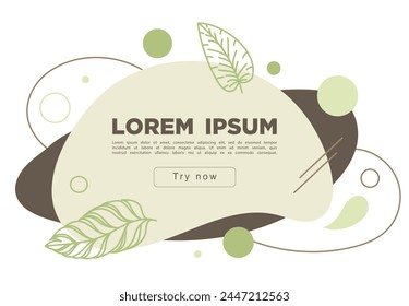 Abstract background with tropical plants and geometric objects