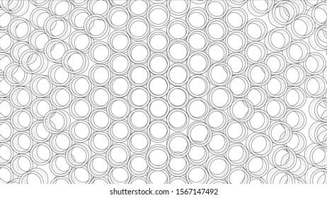 Abstract background of tubes outline. Vector rendering of 3d. Wire-frame style. The layers of visible and invisible lines are separated