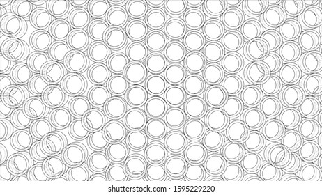 Abstract background of tubes outline. Vector rendering of 3d. Wire-frame style. The layers of visible and invisible lines are separated