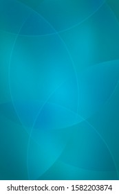 Abstract background of turquoise circles or balls similar to flickering lights in defocus. The composition gradient shapes