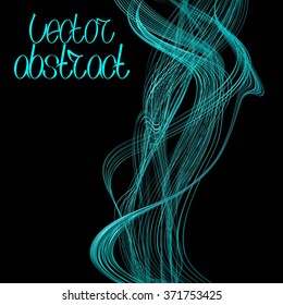 Abstract Background. Turquoise Lines and Azure Waves. Vector Illustration