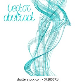 Abstract Background. Turquoise Lines and Azure Waves. Vector Illustration