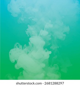 Un fondo abstracto con un líquido turquesa o textura de humo contra un color sólido.