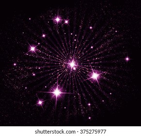 Abstract background with twinkling stars vintage. Vector illustration.