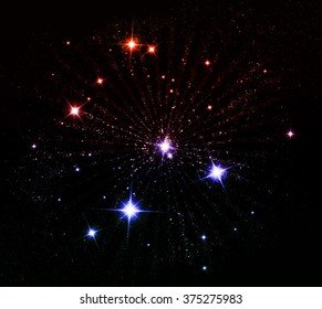 Abstract background with twinkling stars vintage. Vector illustration.