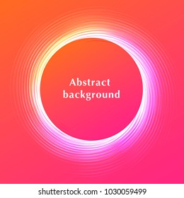 abstract background with twirl in warm neon colors, frame design element