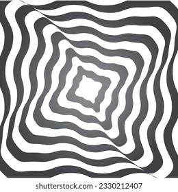 Fondo abstracto con formas cuadradas de oleadas torcidas