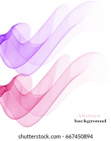 Abstract background with two colorful waves
