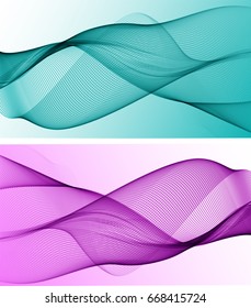 Abstract background with two colorful waves
