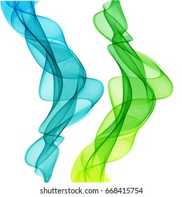 Abstract background with two colorful waves