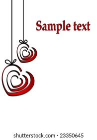 Abstract background with two hearts
