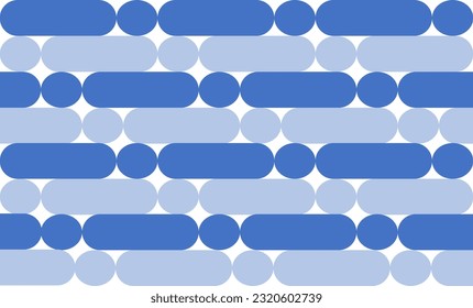 abstract background with two tone blue circles and oval stirp on white background repeat seamless pattern design for fabric printing or wallpaper or abstract art or pop art
