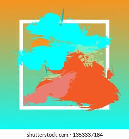 Abstract background two tone color water color style on white frame.