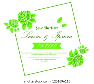 abstract background ufo green, flower frame and bouquets of roses plastic pink, 
Wedding invitation proton purple template design, 