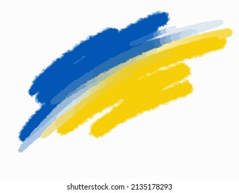  Fondo abstracto en los colores de la bandera ucraniana. Blobs dibujados a mano. Recen por Ucrania. Fondo de colores amarillo y azul.