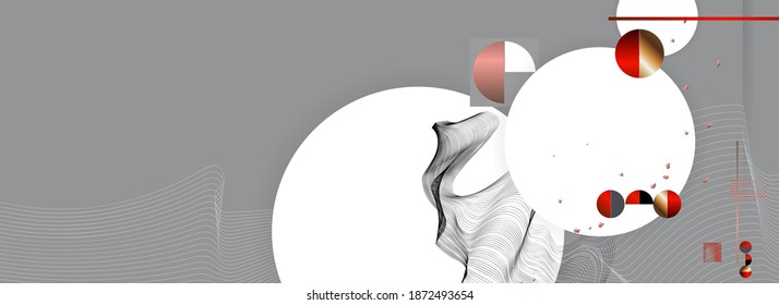 Resumen de fondo Gris final de líneas y figuras en el estilo japonés minimalismo gris. Ilustración vectorial de fondo gris final