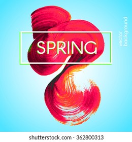 Abstract background with unusual sign of symbol, painted with paint, dynamic bright airy design.