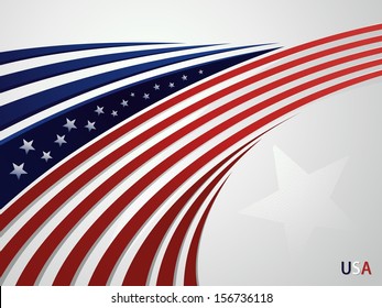 Abstract background USA patriotic design with a stylized eagle's head. Vector graphics CMYK