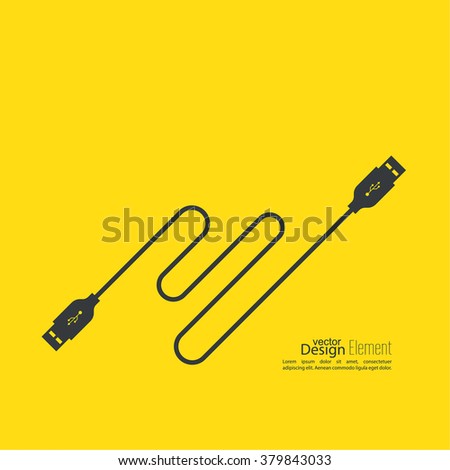 Abstract background with usb cable. Vector.  