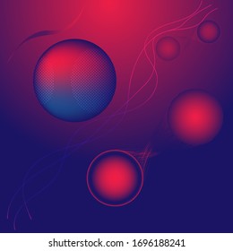 abstract background with the use of blue and pink gradients and the image of circles and intersecting smooth lines