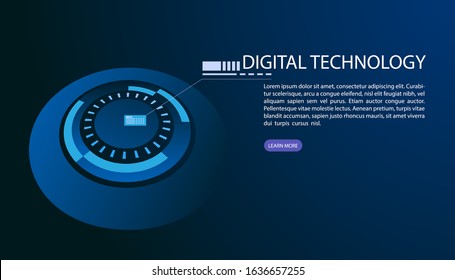 Abstract background, User interface for Big data flow processing concept, cloud database, isometric vector, web hosting and server room icons. business and technology concept in database system