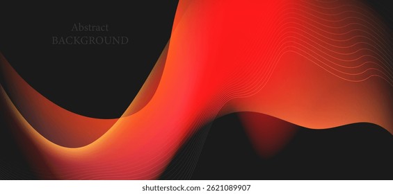 The abstract background uses warm tones of red and orange combined with black, which creates a sense of depth and movement, giving the image a dimensional and interesting look.