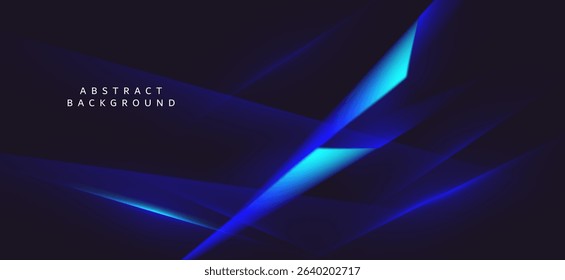 Abstract background using black and dark blue tones with glowing and moving lines and lights.