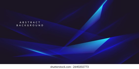 Abstract background using black and dark blue tones. The lines and light create a sense of depth and balance, giving it a modern and technological look.