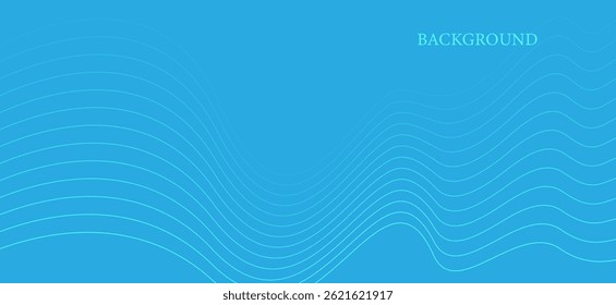 Abstract background using bright blue tones, giving a feeling of freshness and energy. The curved lines are arranged in a wave-like pattern flowing from left to right. The lines are delicate and thin.