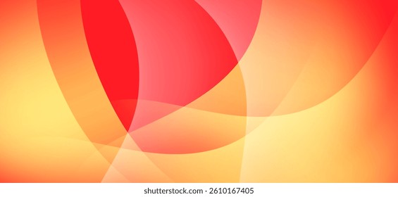 An abstract background using bright red and orange tones creates a powerful and energetic feel. Playing with curves and transparency gives the image an interesting and dimensional feel.