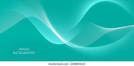 An abstract background using a bright and refreshing turquoise color tone. The lines and waves of the image create a sense of movement and fluidity.