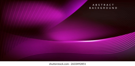 An abstract background using dark purple and pink tones creates a sense of luxury and charm. The lines and stripes in the image have curves and harmonious lines.