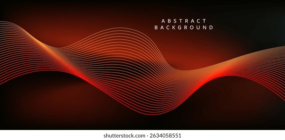 An abstract background using dark red and black tones as the main colors. The image consists of curved horizontal lines and lines that look like waves or electric wires that flow smoothly.