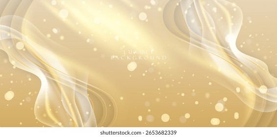 Um fundo abstrato usando tons de ouro e creme que dá uma sensação luxuosa e quente. Clarear com linhas espalhadas pela imagem, dando a ela uma aparência suave e brilhante.