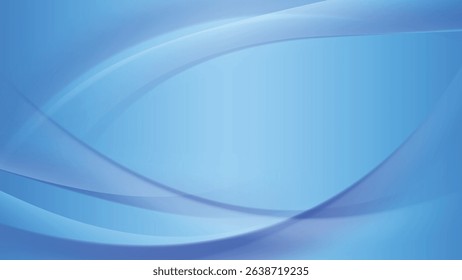 Abstract background using light blue wavy shapes and gradients. Soft, smooth curves create a calming and serene atmosphere. Subtle variations in tone contribute to a minimalist aesthetic. Suitable